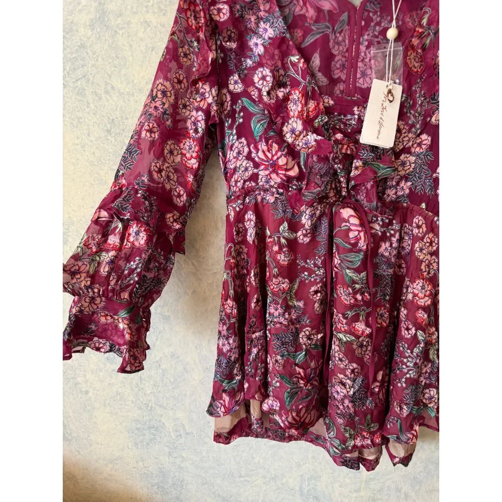 FOR LOVE‎ AND LEMONS BERRY FLORAL ROMPER